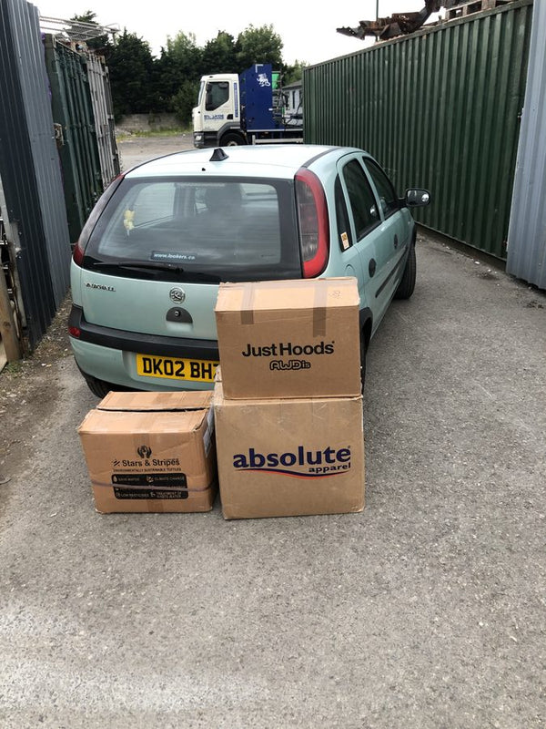 Boxes of blank stock in the yard