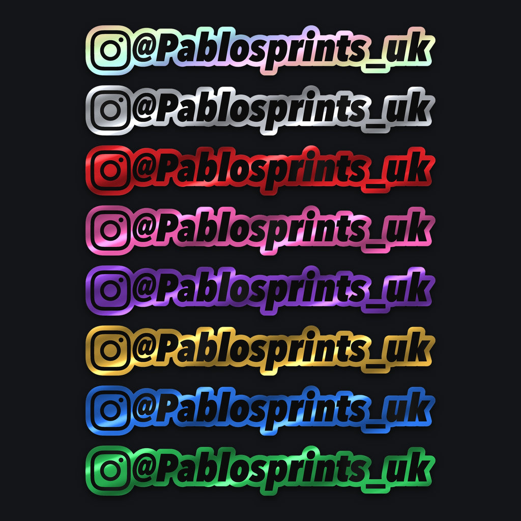Chrome and Holo Handle Sticker