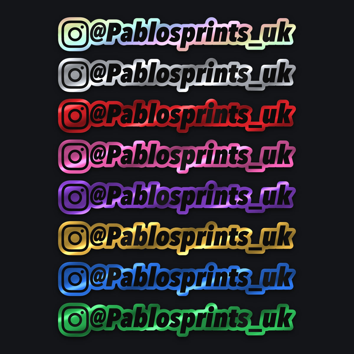 Chrome and Holo Handle Sticker