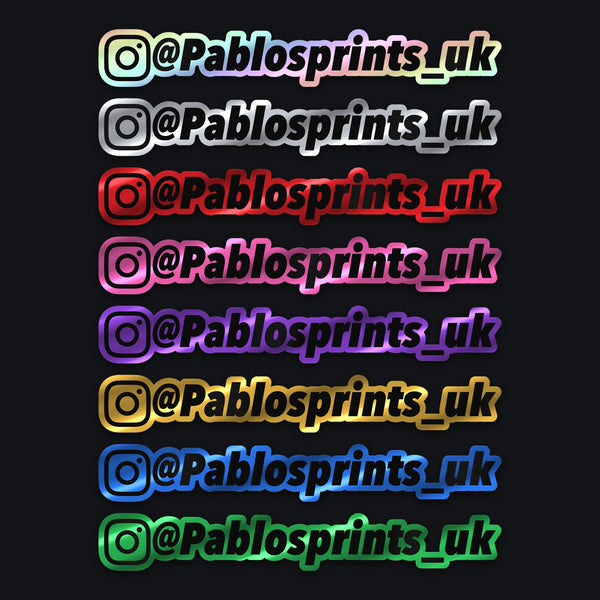 Chrome and Holo Handle Sticker