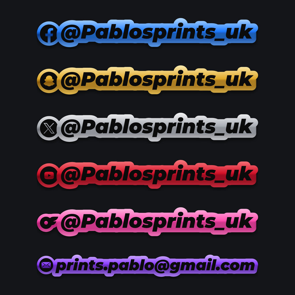 Chrome and Holo Handle Sticker